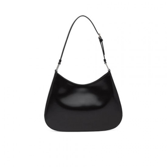 PRADA CLEO BRUSHED LEATHER SHOULDER BAG WITH FLAP