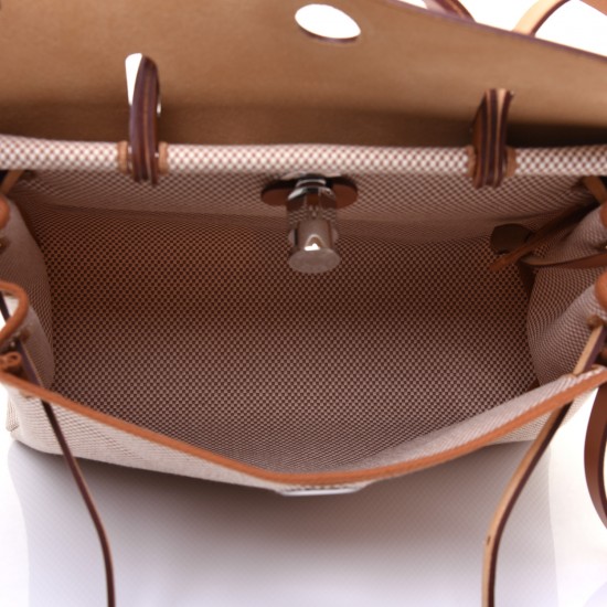 HERMES Vache Hunter Criss Viking Herbag Zip Retourne 31 PM Ecru Beige Naturel