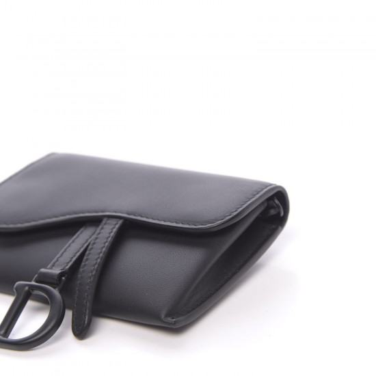 DIOR Ultra Matte Calfskin Nano Saddle Chain Pouch Black