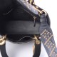 DIOR Calfskin Cannage Studded Medium Supple Lady Dior Black