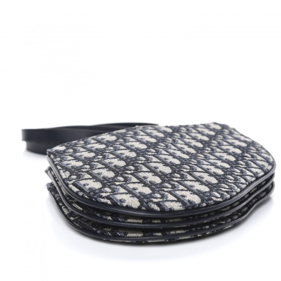 DIOR Oblique Saddle Pouch With Strap Navy