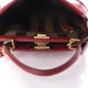 FENDI Nappa Pequin Medium Peekaboo Iconic Satchel Red