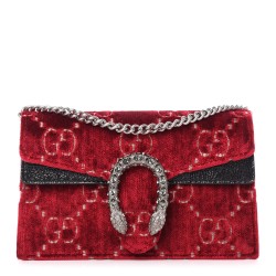 GUCCI Monogram Velvet Super Mini Dionysus Bag Red