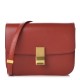 CELINE Box Calfskin Medium Classic Box Flap Red