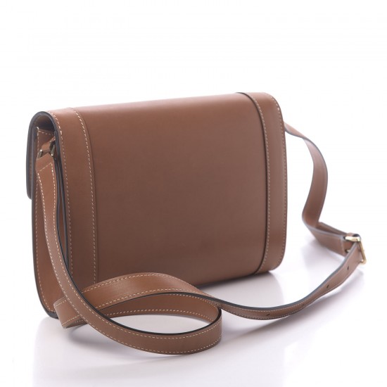 CELINE Natural Calfskin Triomphe Strap Bag Tan