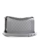 1CHANEL Calfskin Quilted Medium Boy Flap Grey