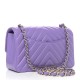 CHANEL Lambskin Chevron Quilted Mini Rectangular Flap Purple