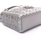 1DIOR Satin Crystal Cannage Mini Lady Dior Gray