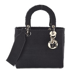 1DIOR Canvas Cannage Medium Lady D-Lite Black