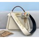 FENDI 1PEEKABOO ISEEU MEDIUM White canvas bag with embroidery