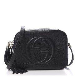 GUCCI Pebbled Calfskin Small Soho Disco Bag Black