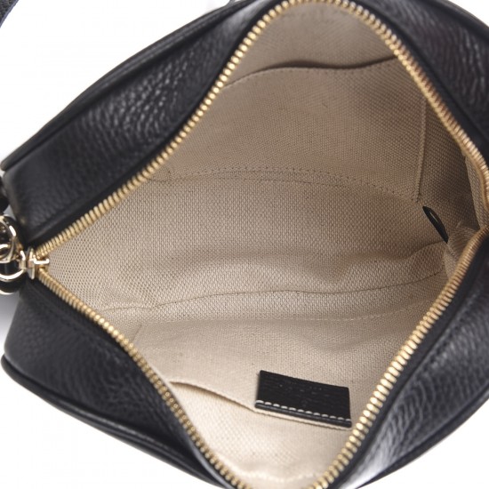 GUCCI Pebbled Calfskin Small Soho Disco Bag Black