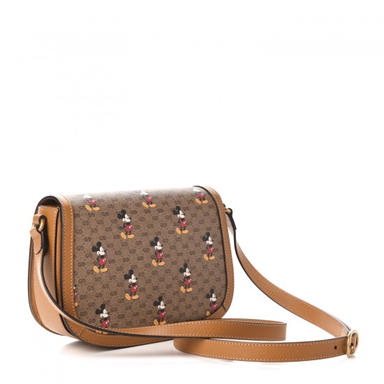 GUCCI X DISNEY GG Supreme Monogram Small Mickey Mouse Shoulder Bag Light Brown