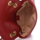 1GUCCI Calfskin Matelasse Small GG Marmont Shoulder Bag Hibiscus Red