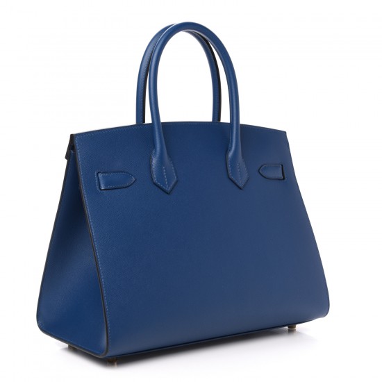 HERMES Madame Calfskin Birkin Sellier Deep Blue