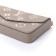 LOUIS VUITTON Empreinte Monogram Giant Felicie Pochette Tourterelle Creme