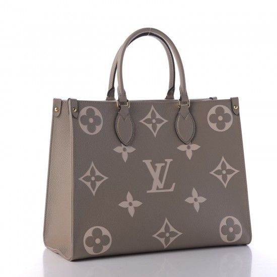 LOUIS VUITTON Empreinte Monogram Giant Onthego MM Tourterelle Creme