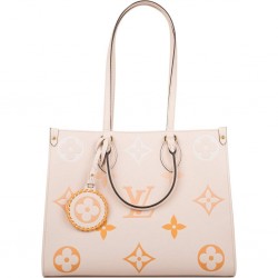 1Louis Vuitton Creme Saffron By The Pool Empreinte Giant Monogram OnTheGo MM