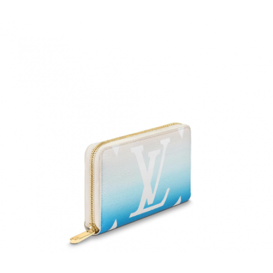 Louis Vuitton Iconic Monogram Canvas Zip Wallet Gradient Blue