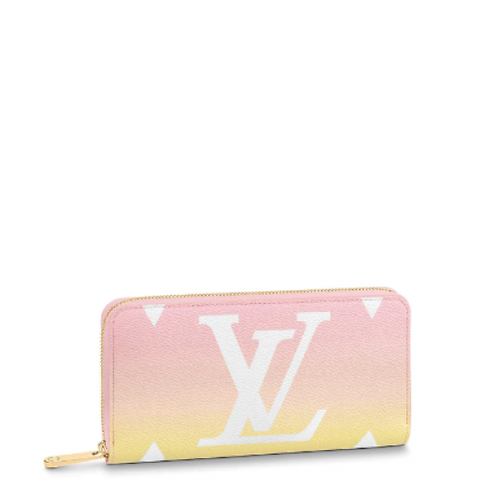 LOUIS VUITTON ICONIC MONOGRAM CANVAS ZIP WALLET GRADIENT Pink