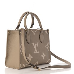 LOUIS VUITTON Empreinte Monogram Giant Onthego PM Tourterelle Creme