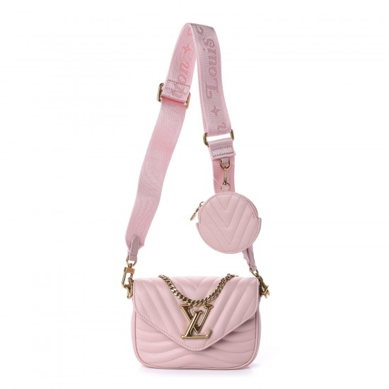 LOUIS VUITTON Calfskin New Wave Multi Pochette Rose Ballerine