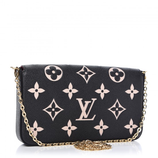 LOUIS VUITTON Empreinte Monogram Giant Felicie Pochette Black Beige