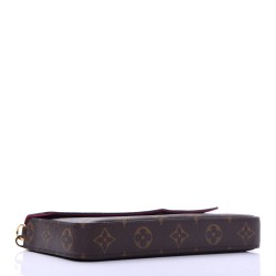 LOUIS VUITTON Monogram Pochette Felicie Chain Wallet Fuchsia