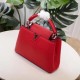 1LOUIS VUITTON Taurillon Capucines BB Rubis