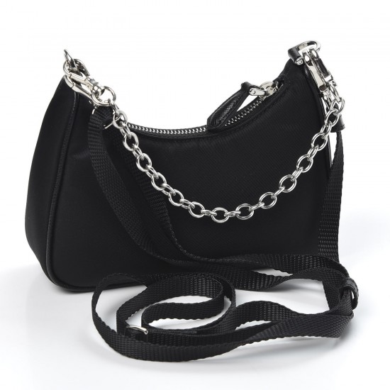 PRADA Tessuto Nylon Mini Re-Edition 2000 Shoulder Bag Black