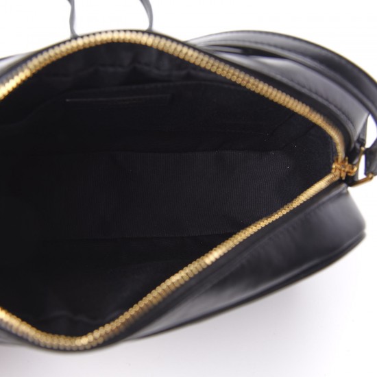 YSL Calfskin Matelasse Monogram Lou Camera Bag Black